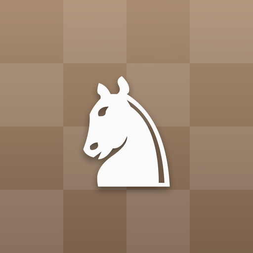 ChessMentor app icon: a white knight on a walnut board