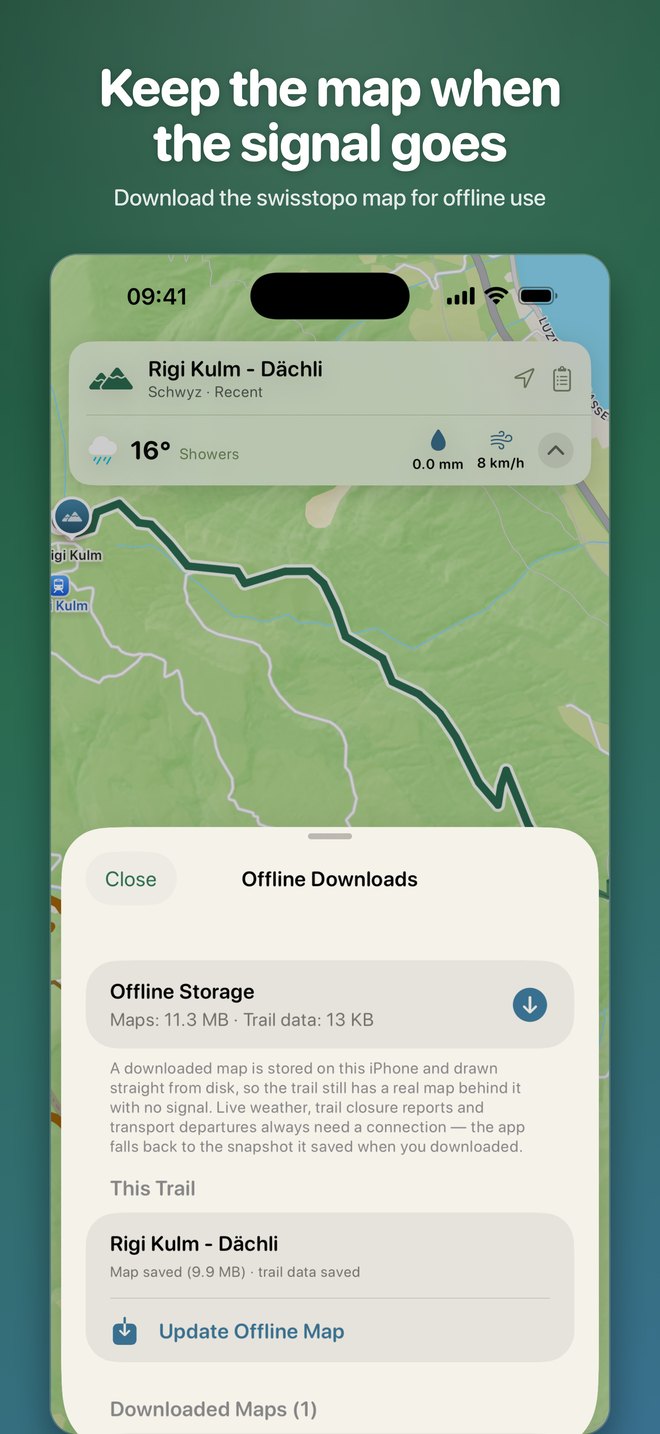 Keep the map when the signal goes: offline downloads
