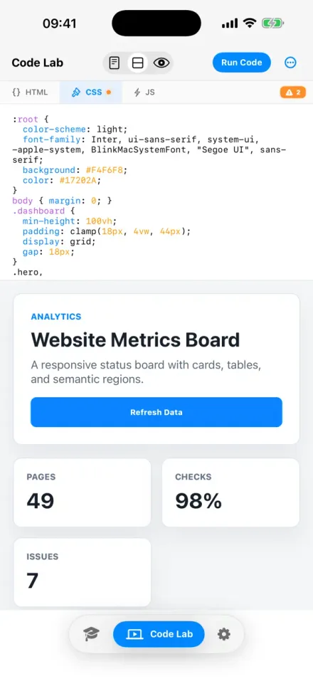 HTMLLab: Learn Web Coding screenshot